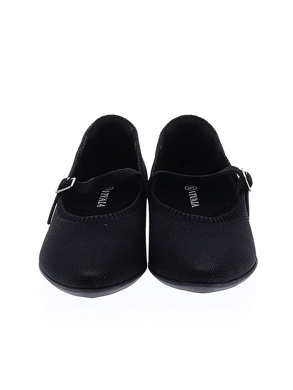 Vivaia Black Knit Pointed Toe Mary Jane Flats - Picture 3 of 4
